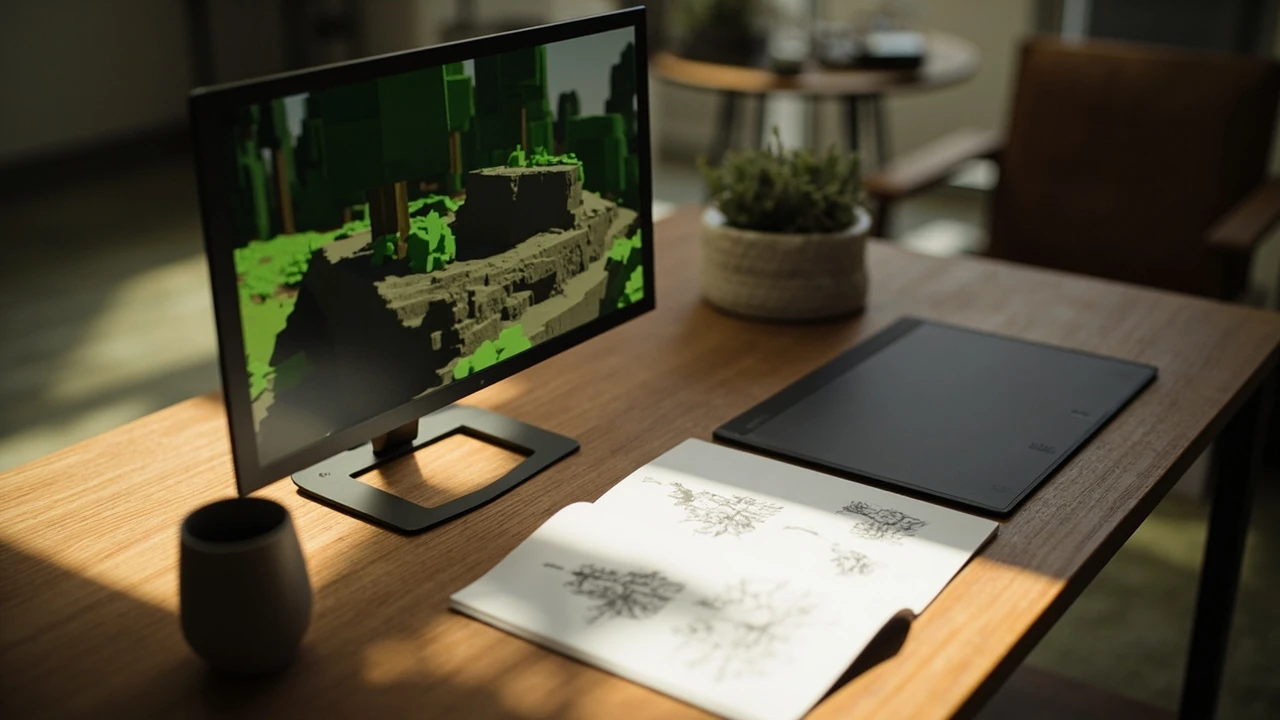 Woody plants in Grow a Garden rendered as in-game 3D trees and shrubs