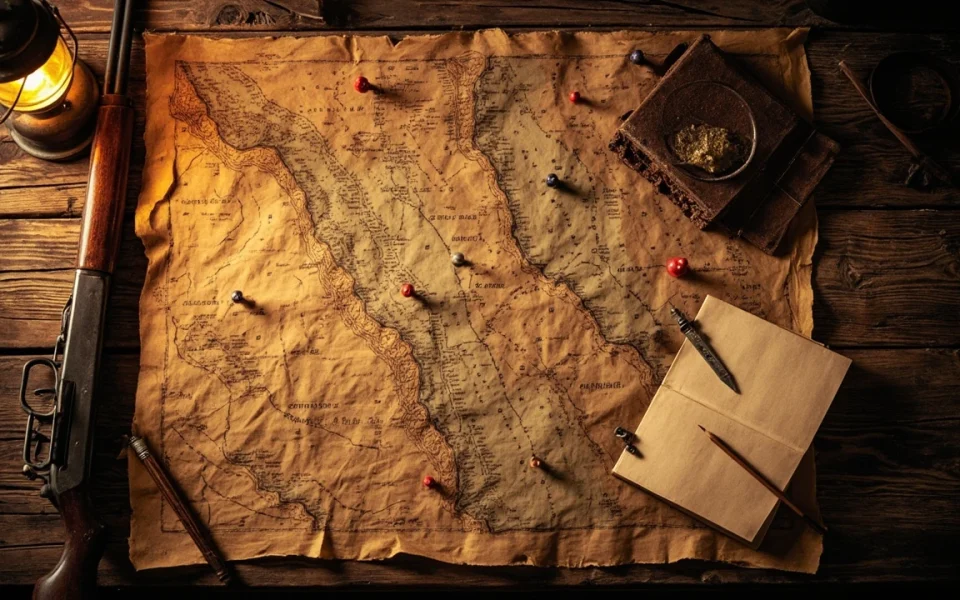 Cartographer map with marked legendary animal locations rdr2