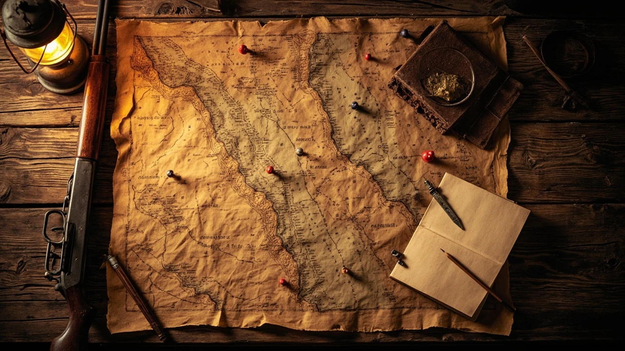 Cartographer map with marked legendary animal locations rdr2